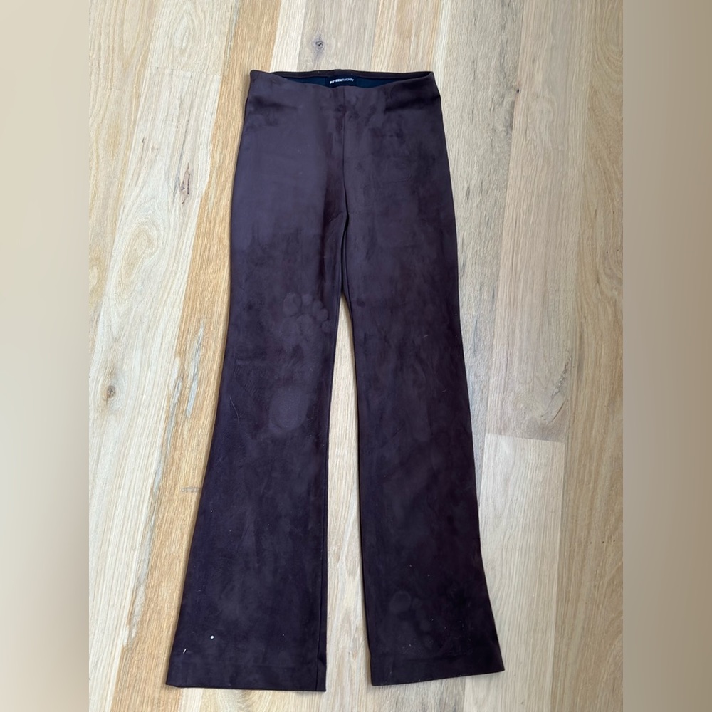 Dark brow suede pants.  Elastic waste